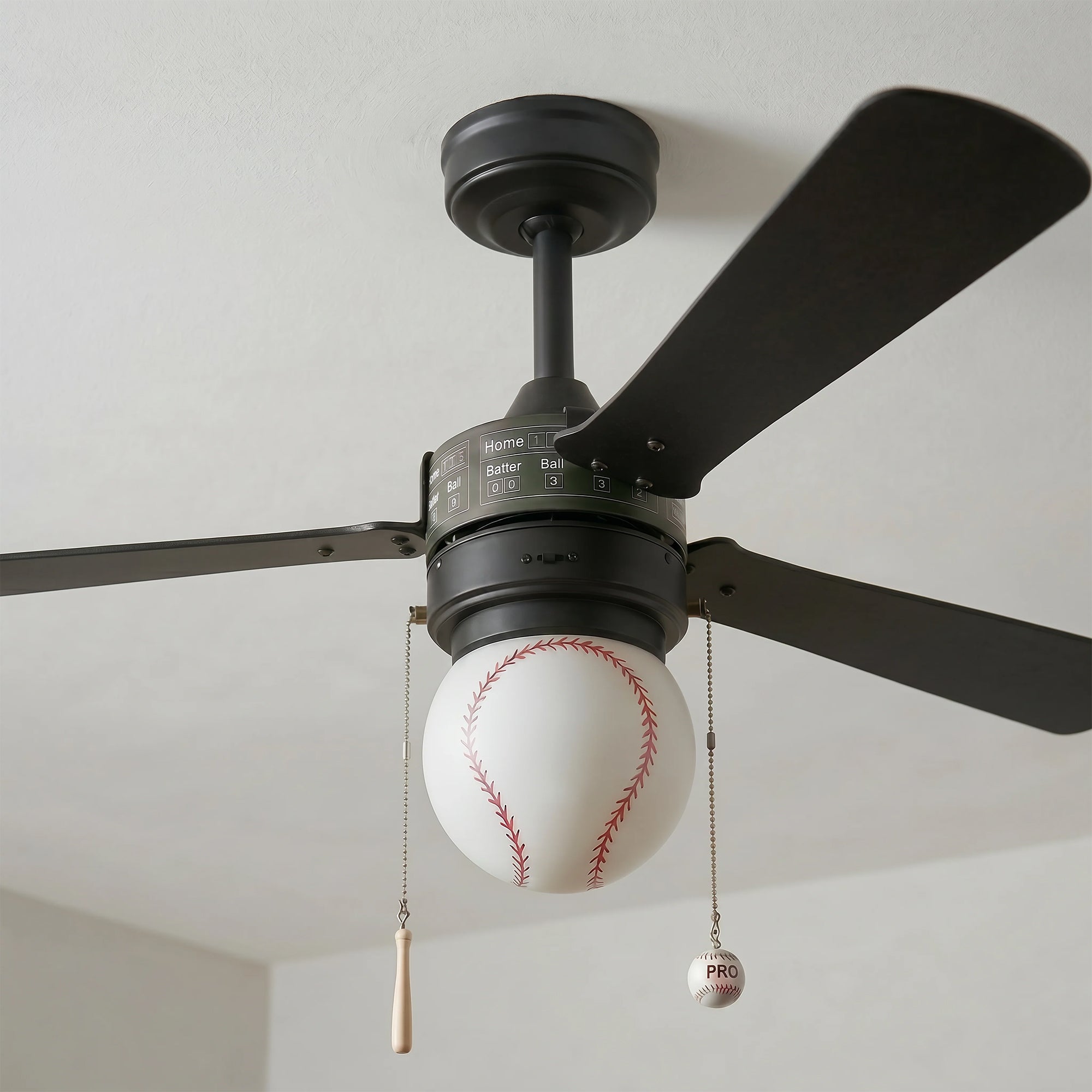 Prominence Home Grand Slam 48-Inch Ceiling Fan with LED Light, Matte Black