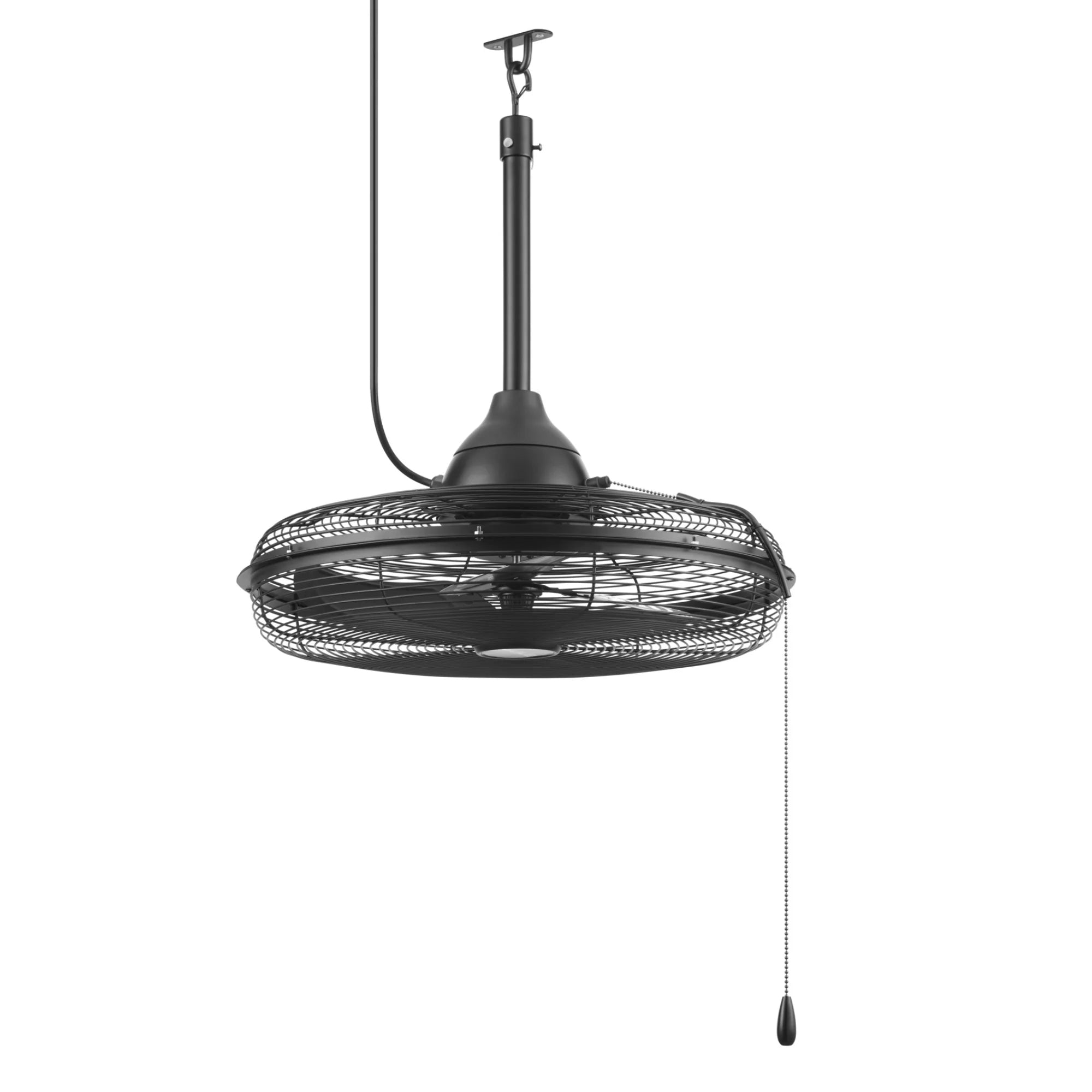 Mule 20 Inch Swag Plug-In Ceiling Fan with Pull Chain and Remote, Matte Black