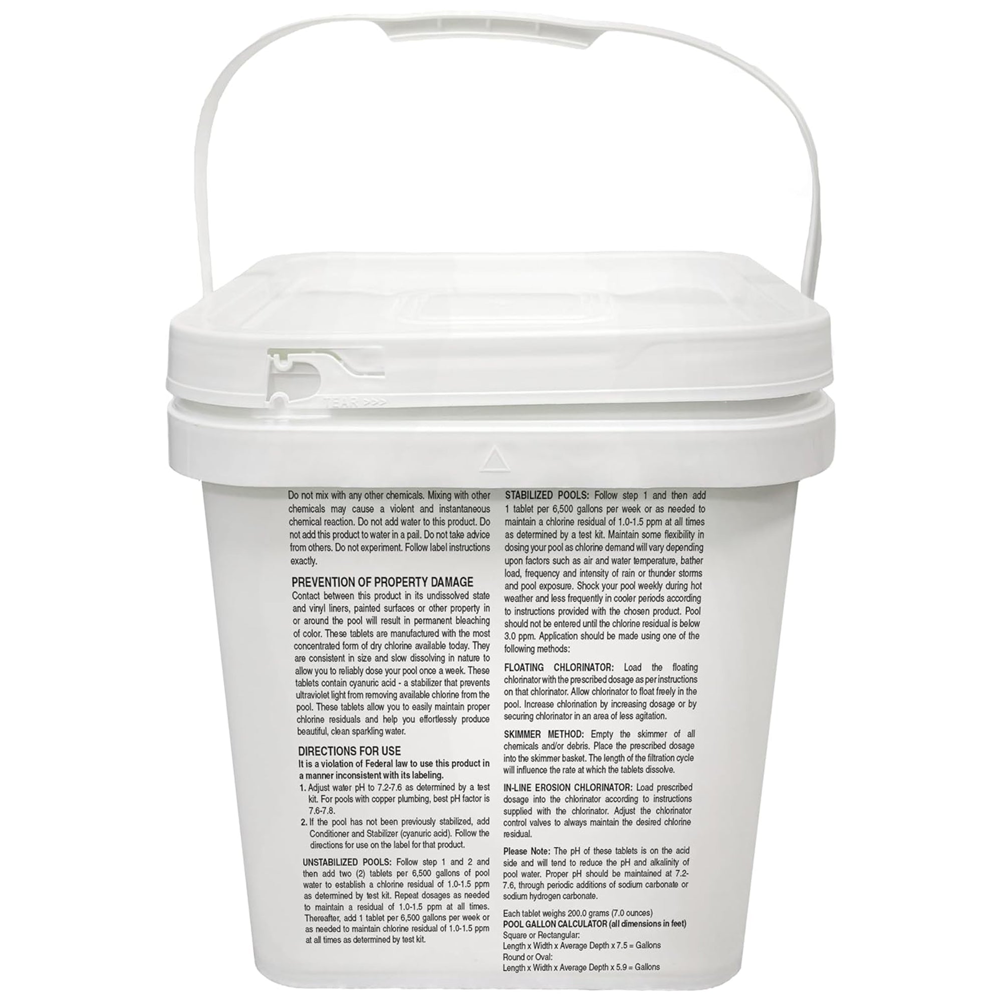 Aqua Joe Pool and Spa Chlorinating Tablets, 3-Inch, 90% Chlorine, 50 Lb Bucket