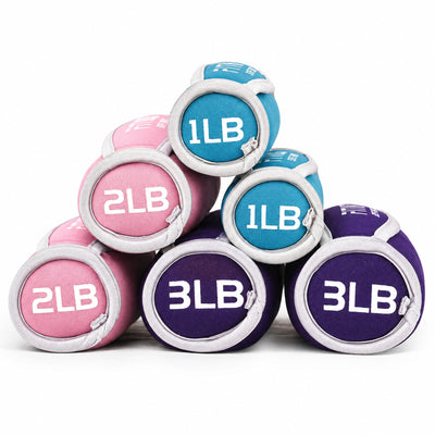 Fitvids 12 lb Soft Dumbbell Weights Set, 1/2/3 lb Pairs with Straps for Training - VMInnovations