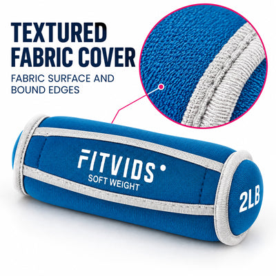 Fitvids 12 lb Dumbbell Weights Set, 1/2/3 lb Pairs with Hand Straps for Training - VMInnovations
