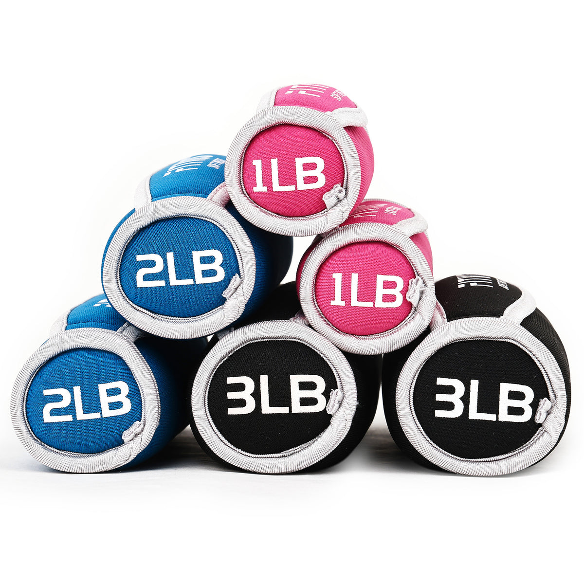 Fitvids 12 lb Dumbbell Weights Set, 1/2/3 lb Pairs with Hand Straps for Training - VMInnovations