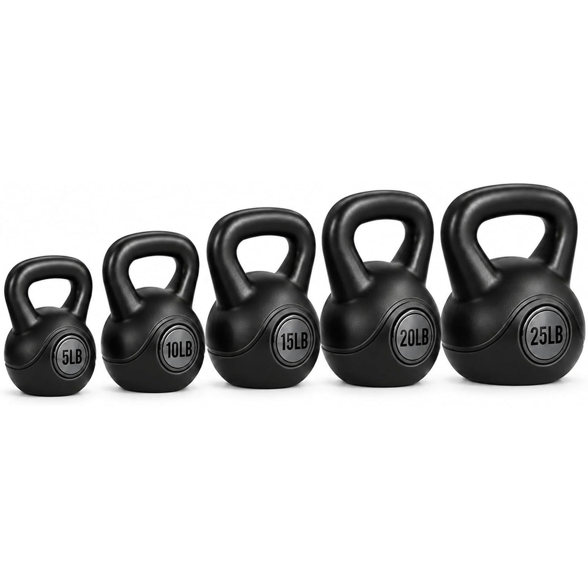 BalanceFrom 75lb Vinyl Cement-Filled Kettlebell Set for Strength Training - VMInnovations