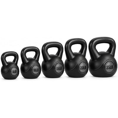BalanceFrom 75lb Vinyl Cement-Filled Kettlebell Set for Strength Training - VMInnovations