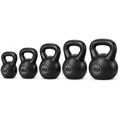 BalanceFrom 75lb Vinyl Cement-Filled Kettlebell Set for Strength Training - VMInnovations