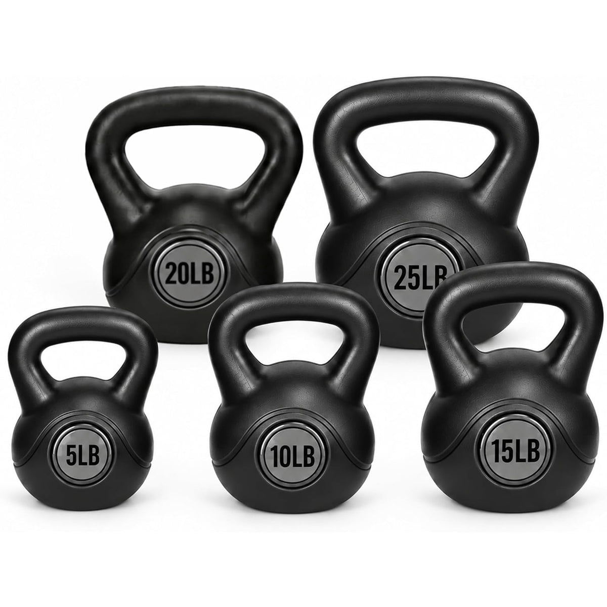 BalanceFrom 75lb Vinyl Cement-Filled Kettlebell Set for Strength Training - VMInnovations