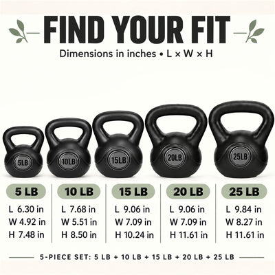 BalanceFrom 75lb Vinyl Cement-Filled Kettlebell Set for Strength Training - VMInnovations