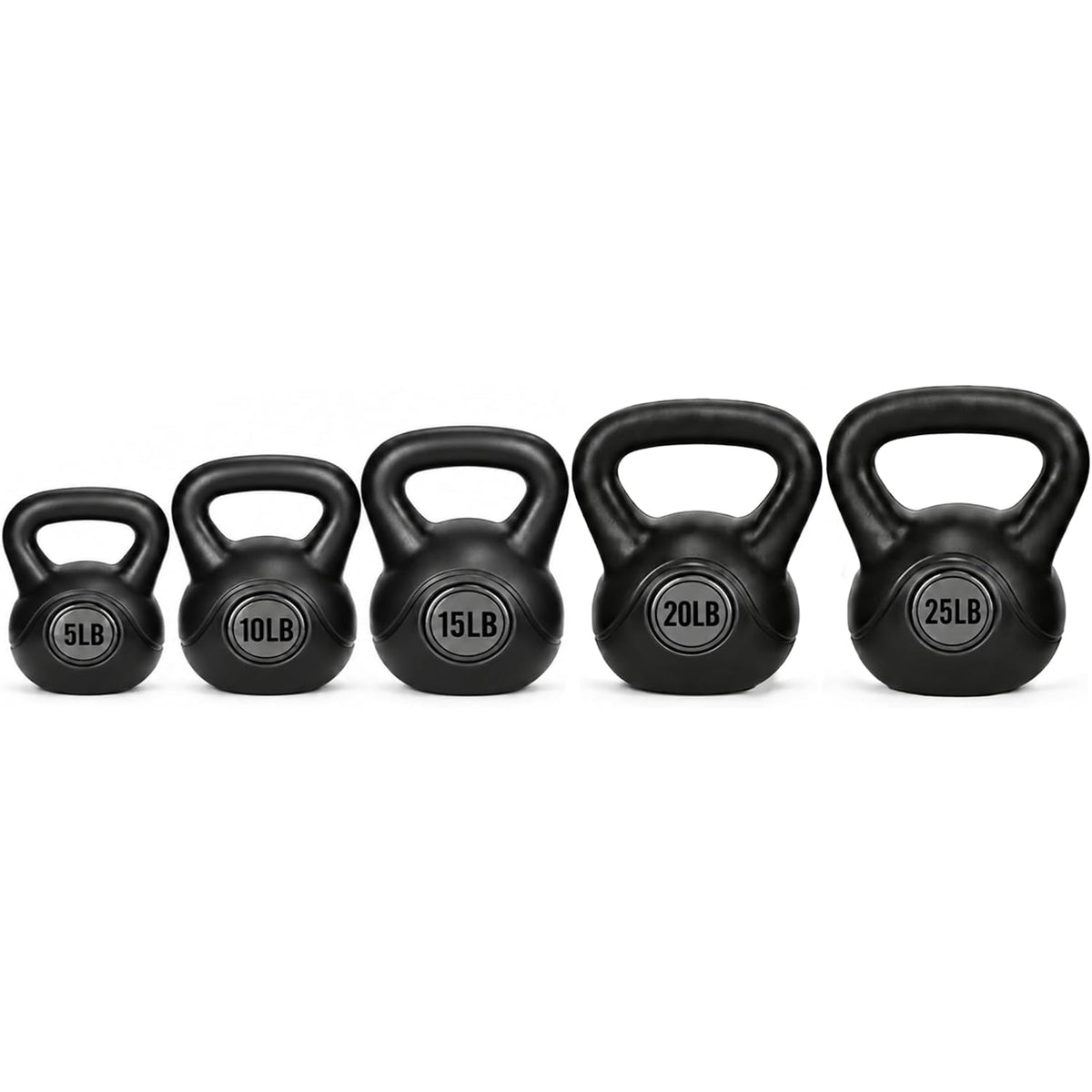 BalanceFrom 75lb Vinyl Cement-Filled Kettlebell Set for Strength Training - VMInnovations