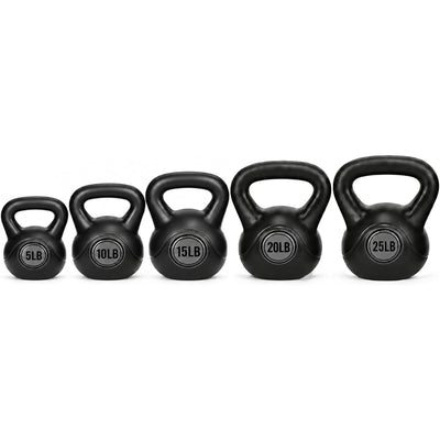 BalanceFrom 75lb Vinyl Cement-Filled Kettlebell Set for Strength Training - VMInnovations