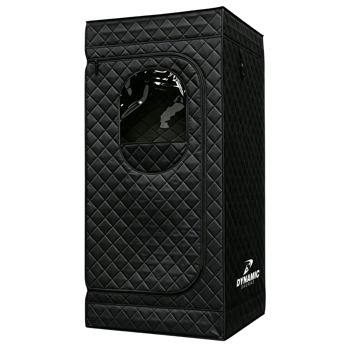 Dynamic Saunas Portable Sauna w/ Steam Generator, Square-Shaped Design, Black
