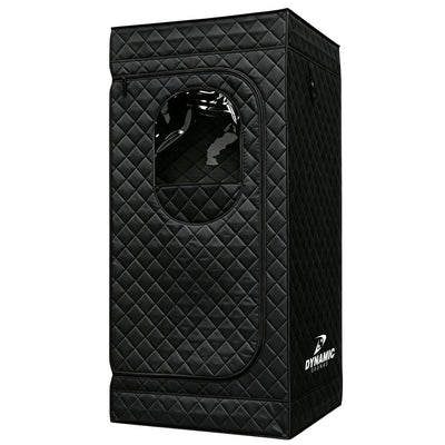 Dynamic Saunas Portable Sauna w/ Steam Generator, Square-Shaped Design, Black