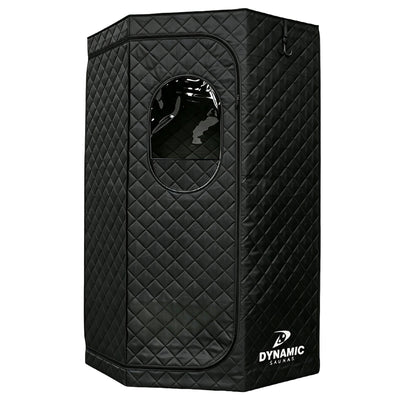 Dynamic Saunas Portable Sauna w/ Steam Generator, Pentagon-Shaped Design, Black