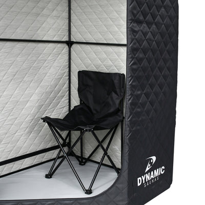 Dynamic Saunas Portable Sauna w/ Steam Generator, Pentagon-Shaped Design, Black