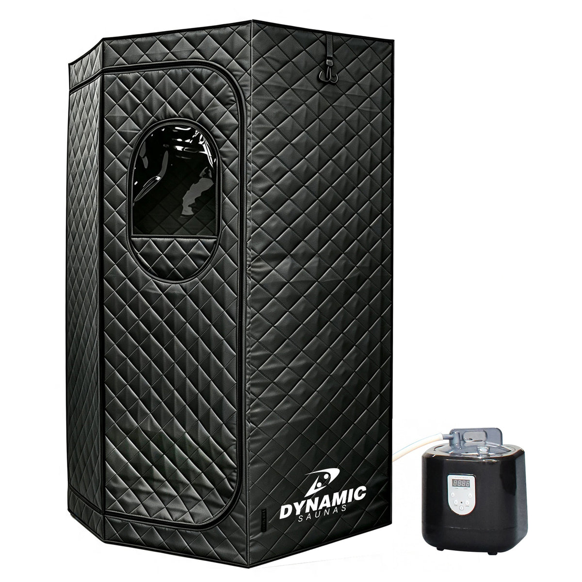 Dynamic Saunas Portable Sauna w/ Steam Generator, Pentagon-Shaped Design, Black
