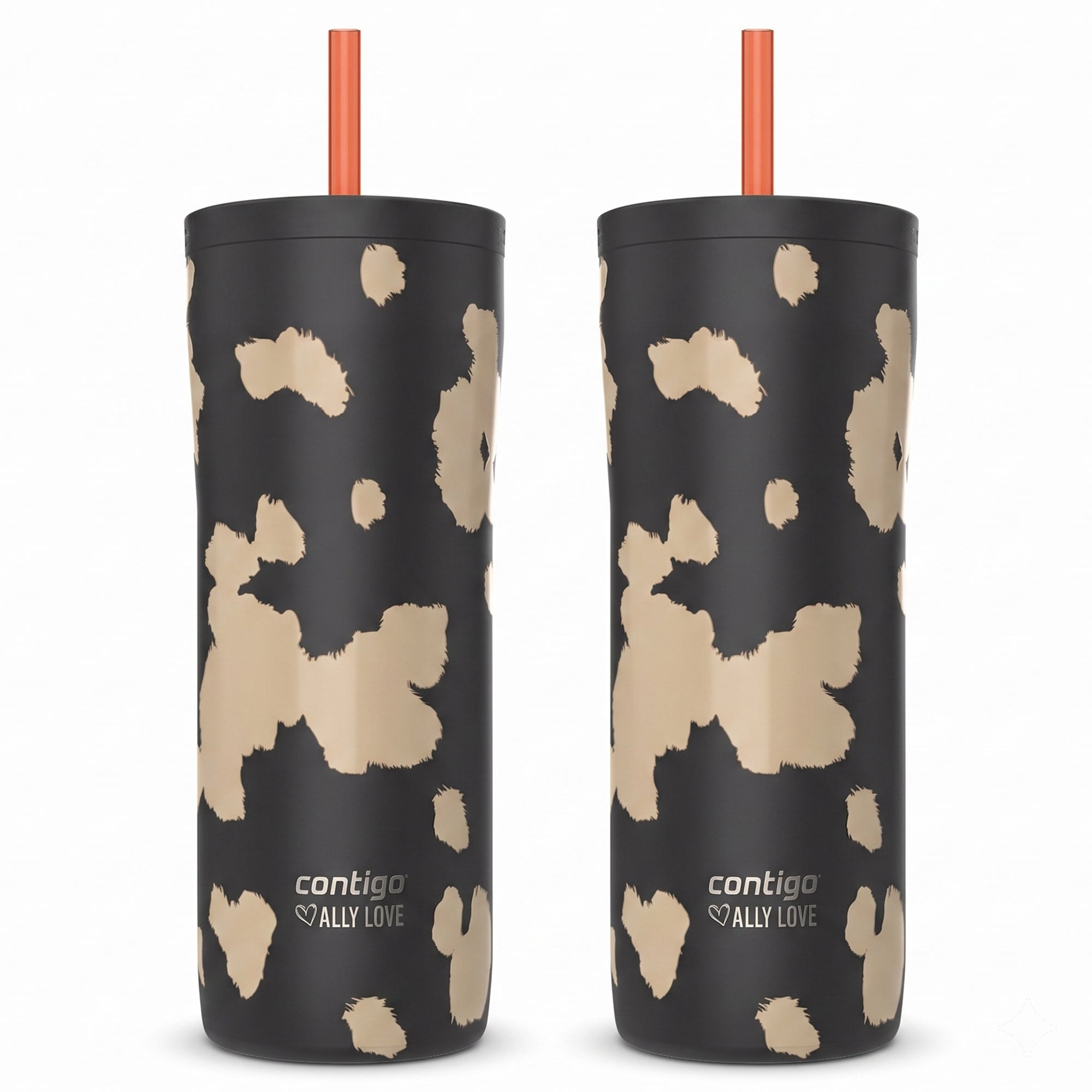 Contigo 2 Pack Streeterville 2.0 Stainless Steel Tumbler, Straw, 24oz, Licorice