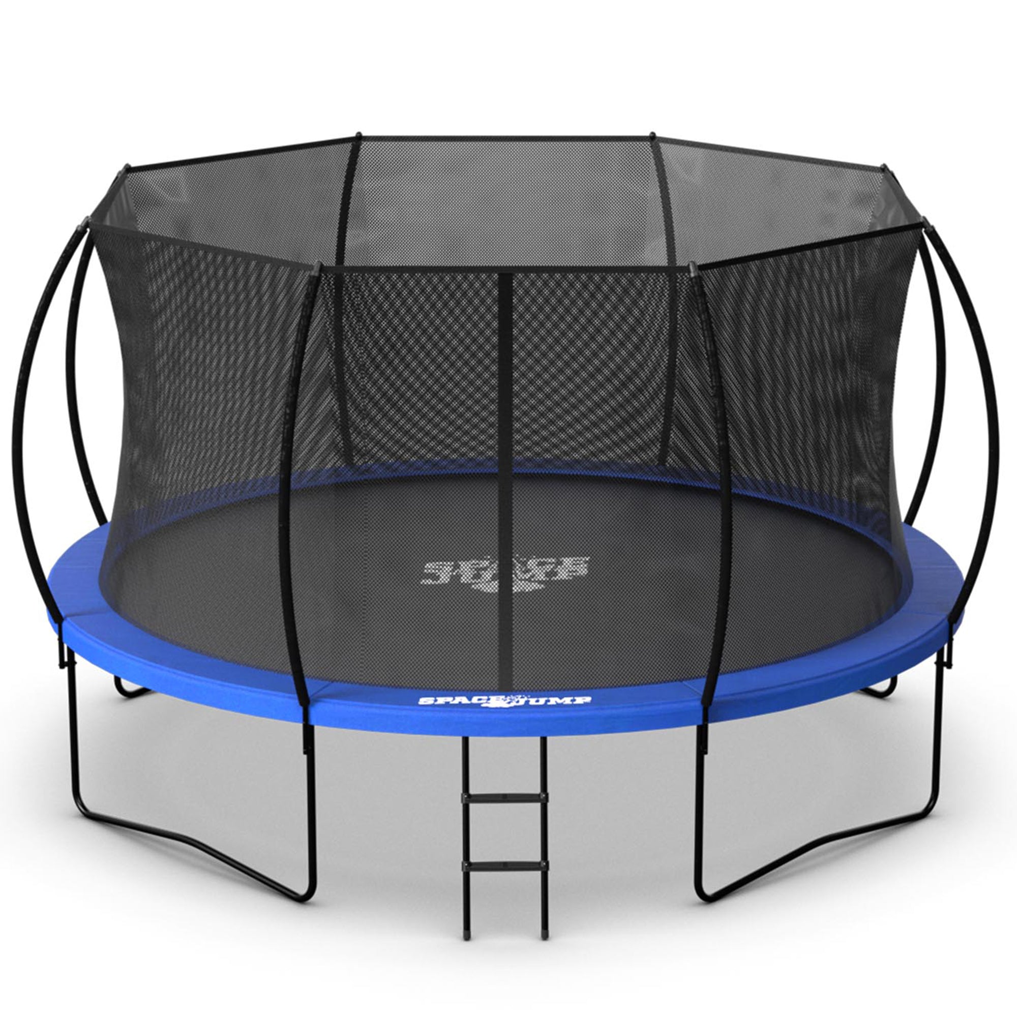 SpaceJump Nova 14 Ft Trampoline, Outdoor Bounce Pad with Safety Net, Blue/Black