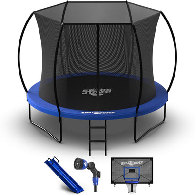 SpaceJump Nova 10' Round Trampoline with Safety Net, Hoop, Slide & Water Sprayer