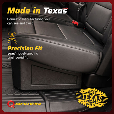 QBomb Truck Underseat Storage Box with 3 Compartments, GMC, Chevy 2019-2026