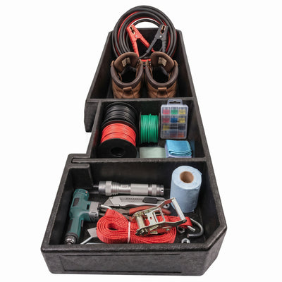 QBomb Truck Underseat Storage Box with 3 Compartments, GMC, Chevy 2019-2026