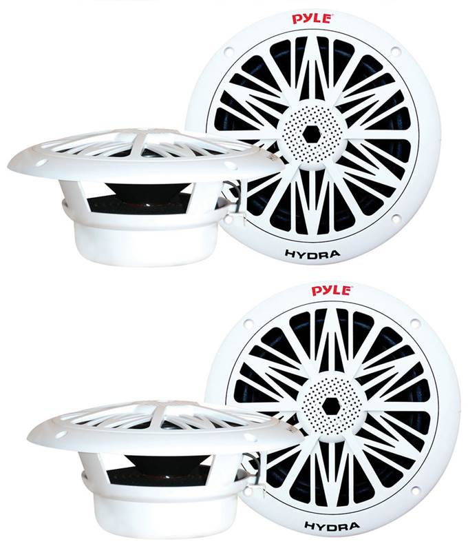 4) NEW PYLE PLMR82 8" 600W 2-Way Waterproof Marine/Boat Speakers White 2 PAIRS - VMInnovations