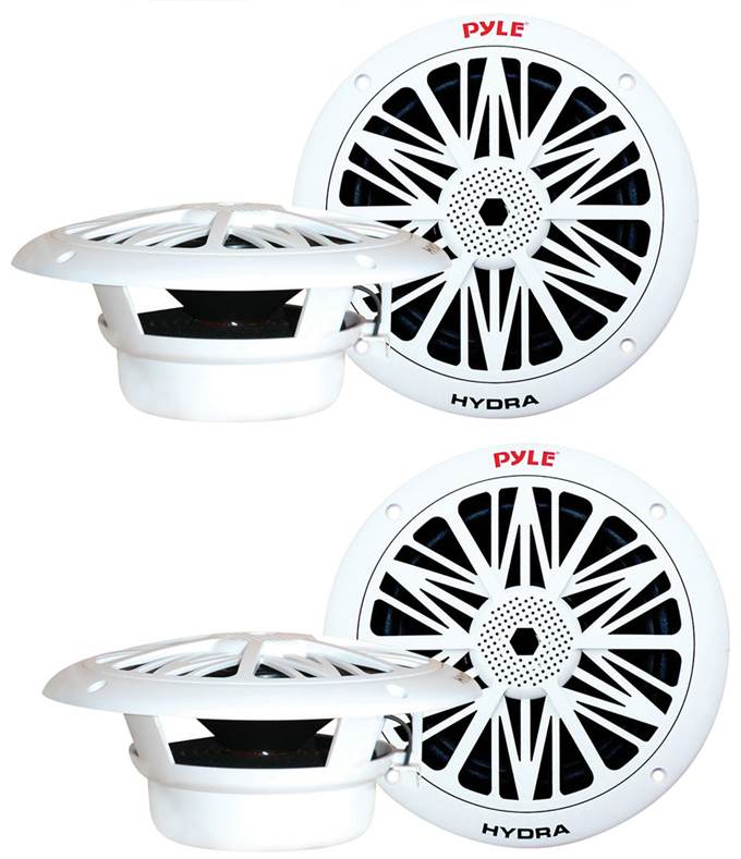 4) NEW PYLE PLMR82 8" 600W 2-Way Waterproof Marine/Boat Speakers White 2 PAIRS