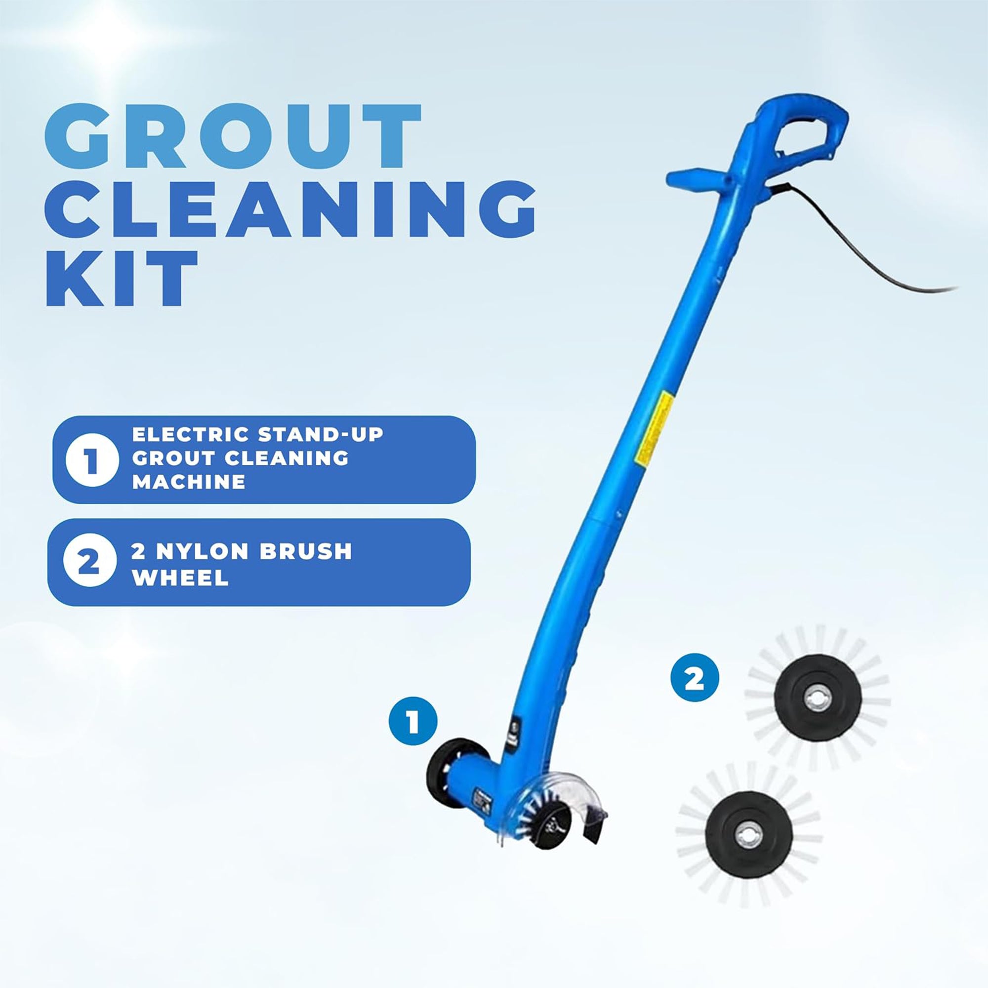 Grout Groovy Electric Stand-Up Grout Cleaner Machine for Tile Floors, Small