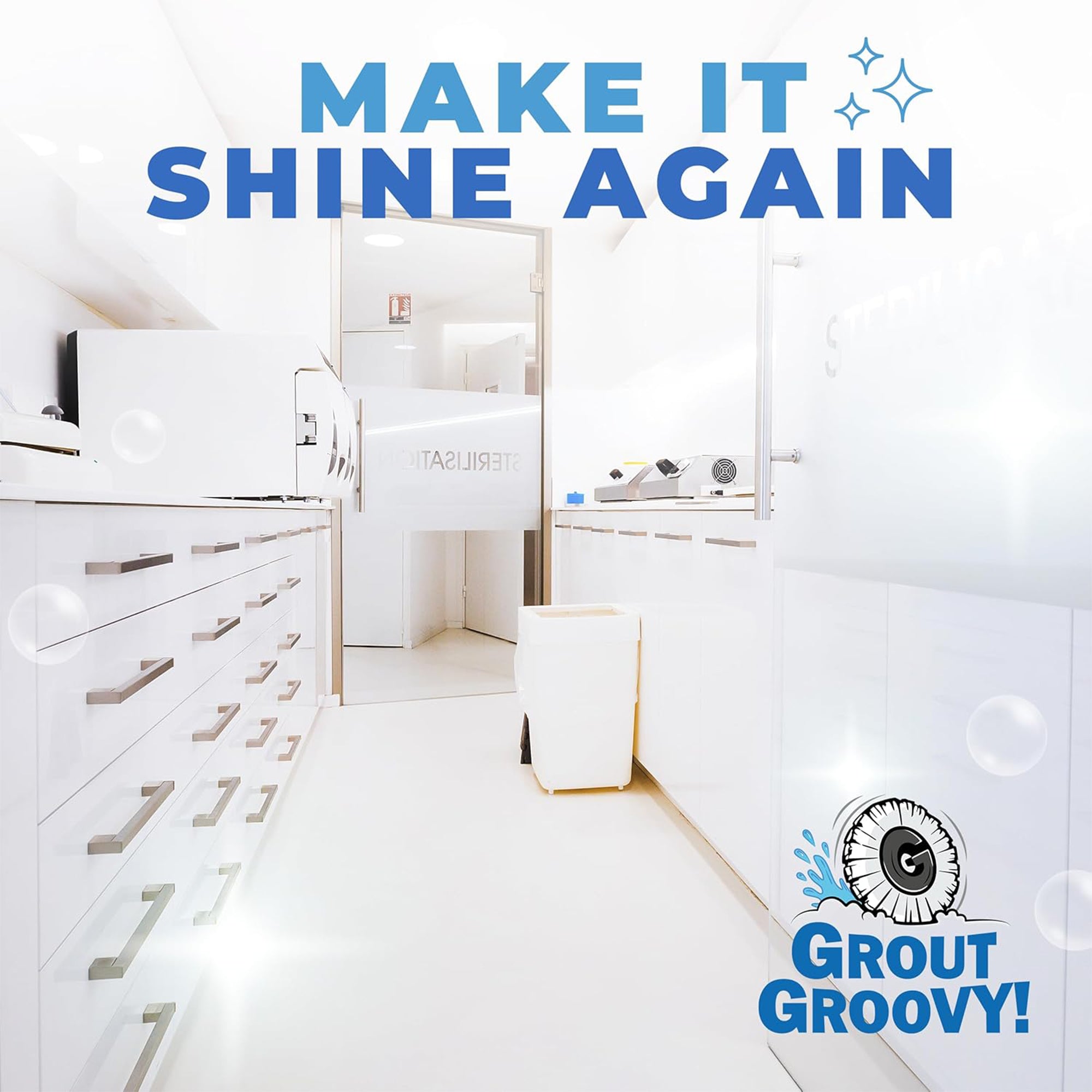 Grout Groovy Electric Stand-Up Grout Cleaner Machine Bundle for Tile Floors