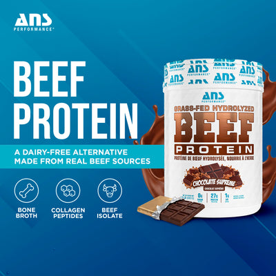 ANS Performance BEEF Protein Grass-Fed Protein Powder, 1.5 lb, Chocolate Supreme
