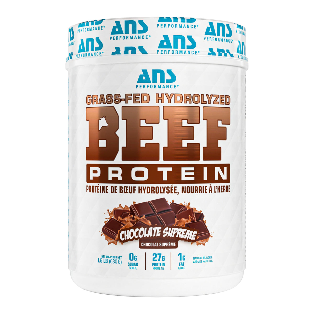 ANS Performance BEEF Protein Grass-Fed Protein Powder, 1.5 lb, Chocolate Supreme