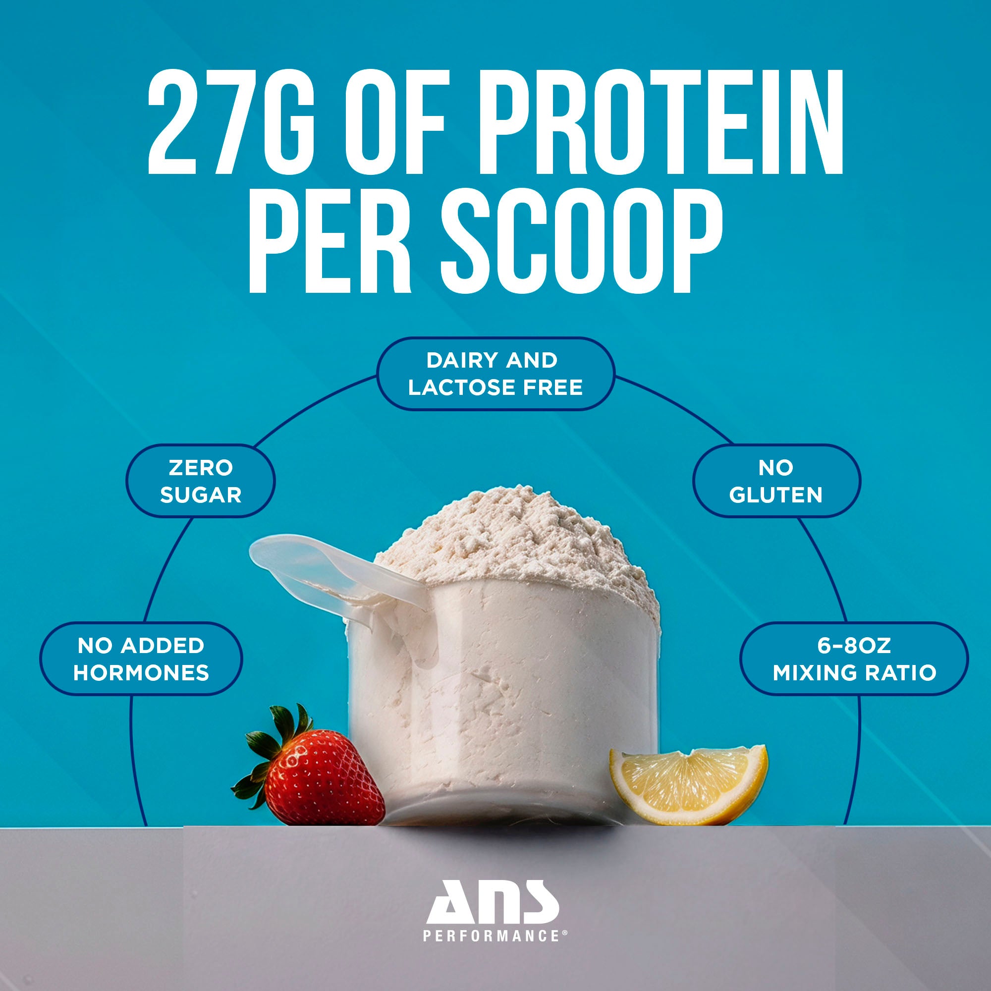 ANS Performance BEEF Protein Protein Powder, 1.5 Pounds, Strawberry Lemonade