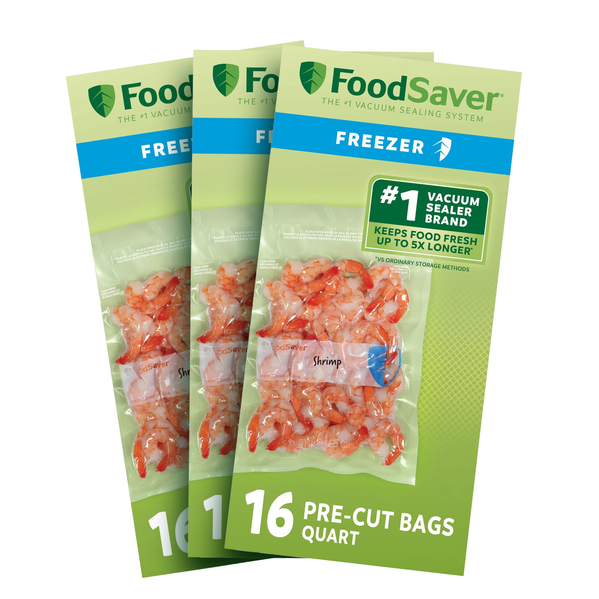 FoodSaver 48 Pack Quart Vacuum Seal Bags, Pre-Cut BPA-Free Freezer Storage Bags - VMInnovations