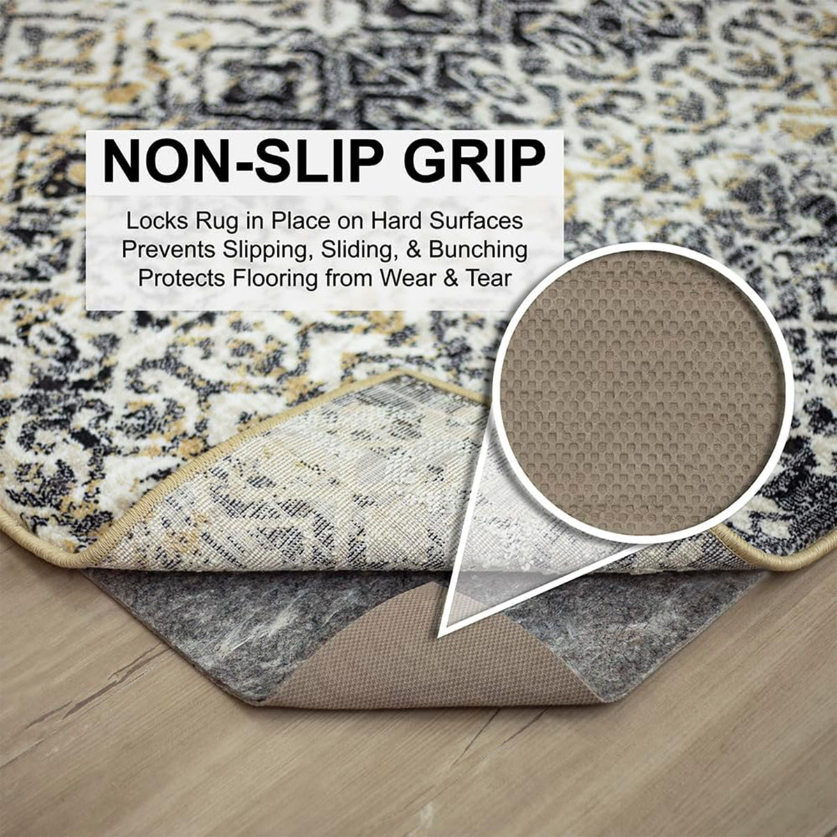Mohawk Home 8' Round Rug Pad, 3/8" Thick Felt W Latex Rubber Gripper (Open Box)