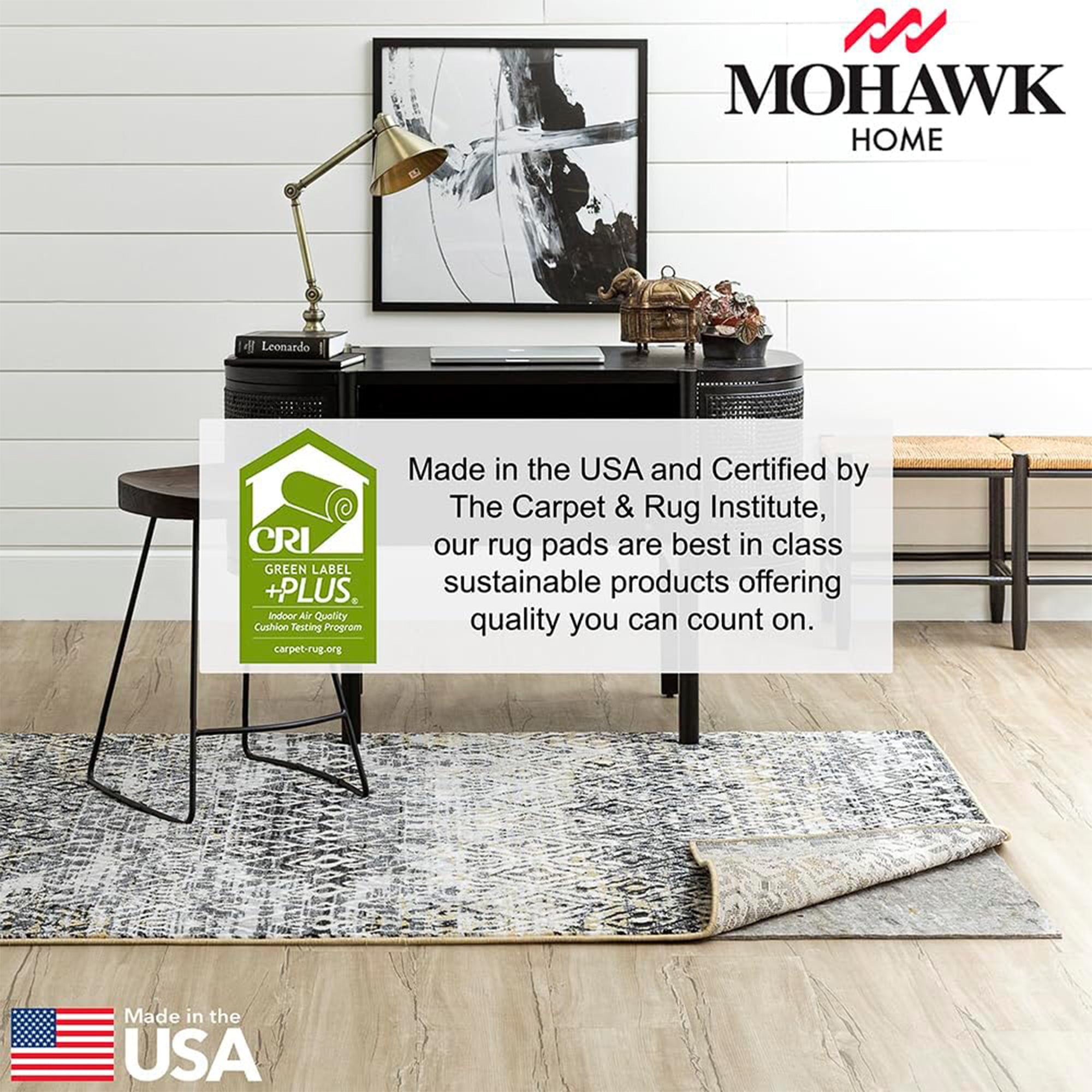 Mohawk Home 7' 6" Round Rug Pad, 3/8" Thick Felt w/ Latex Rubber Gripper, Grey