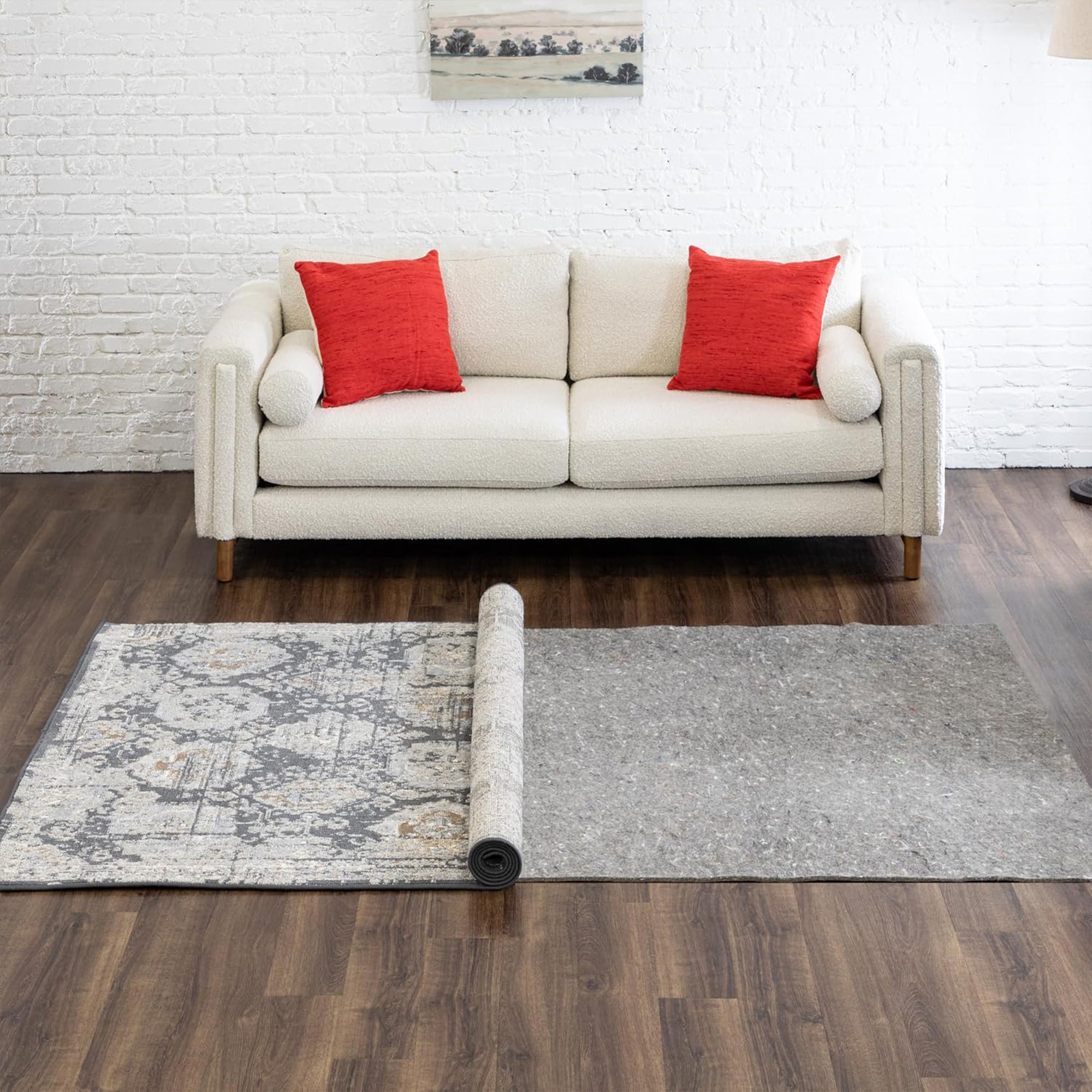 Mohawk Home 6' Round Dual Surface Rug Pad, 3/8" Thick with Latex Rubber Gripper