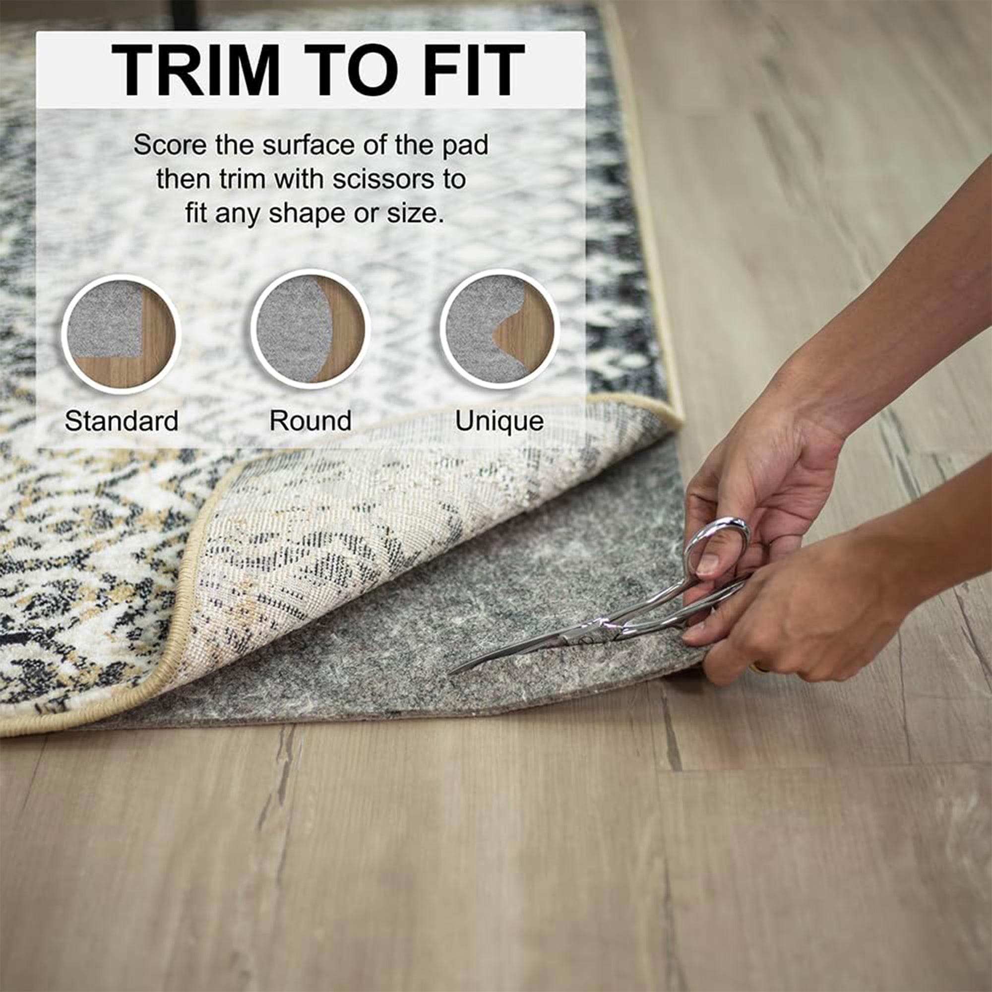Mohawk Home 12' x 2' Rectangular Rug Pad, 3/8" Thick with Latex Rubber Gripper