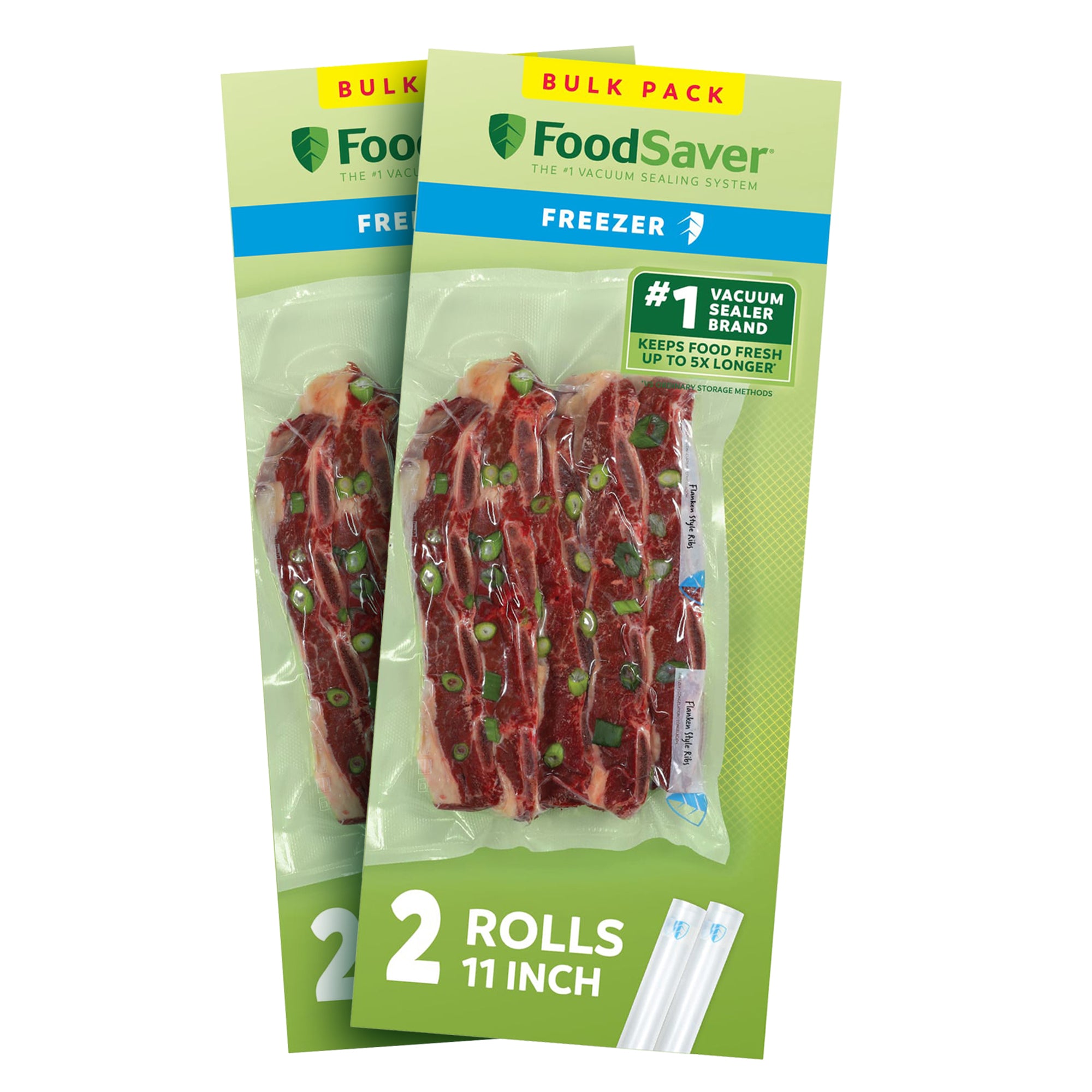 FoodSaver 4 Pack Vacuum Sealer Rolls, 11"x12.5' Rolls, Custom Size Freezer Bags - VMInnovations