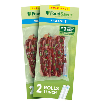 FoodSaver 4 Pack Vacuum Sealer Rolls, 11"x12.5' Rolls, Custom Size Freezer Bags - VMInnovations