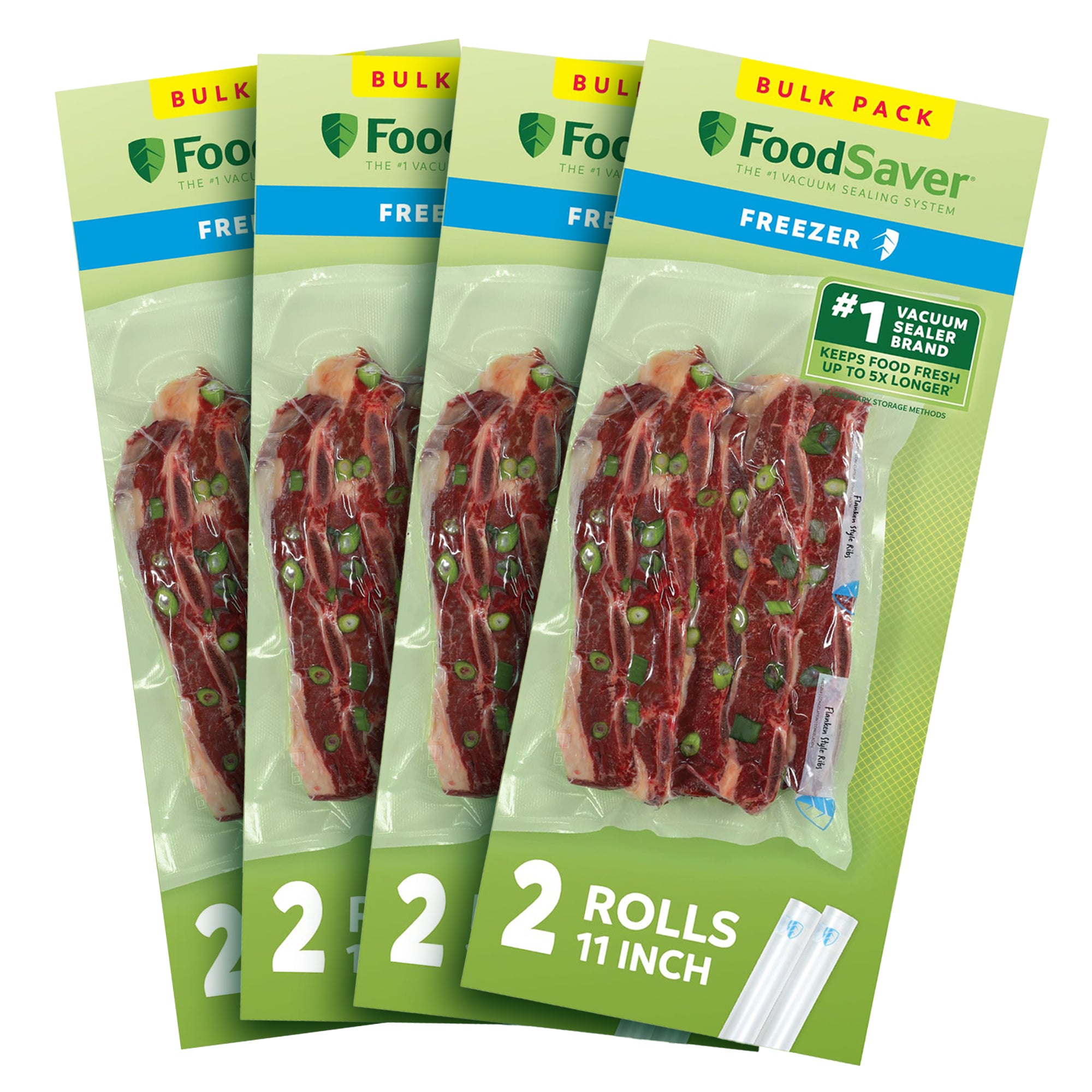 FoodSaver 8 Pack Vacuum Sealer Rolls, 11"x12.5' Rolls, Custom Size Freezer Bags - VMInnovations