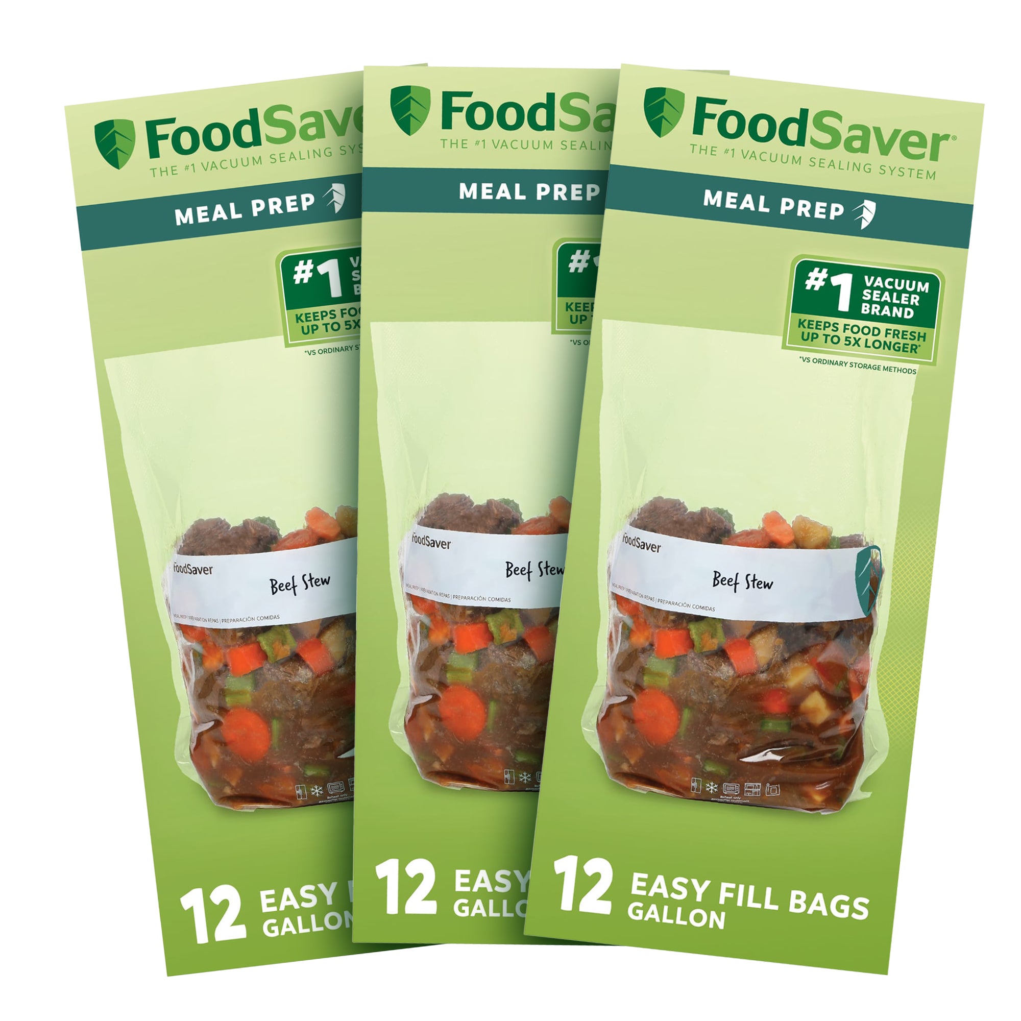 FoodSaver 36 Pack Easy Fill 1-Gallon Vacuum Sealer Bags w/ Free-Standing Design - VMInnovations