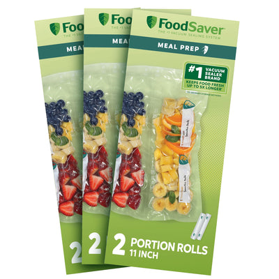 FoodSaver 2 Pack Vacuum Sealer Rolls, Custom Size Freezer Bags, Food Storage (3 Pack)