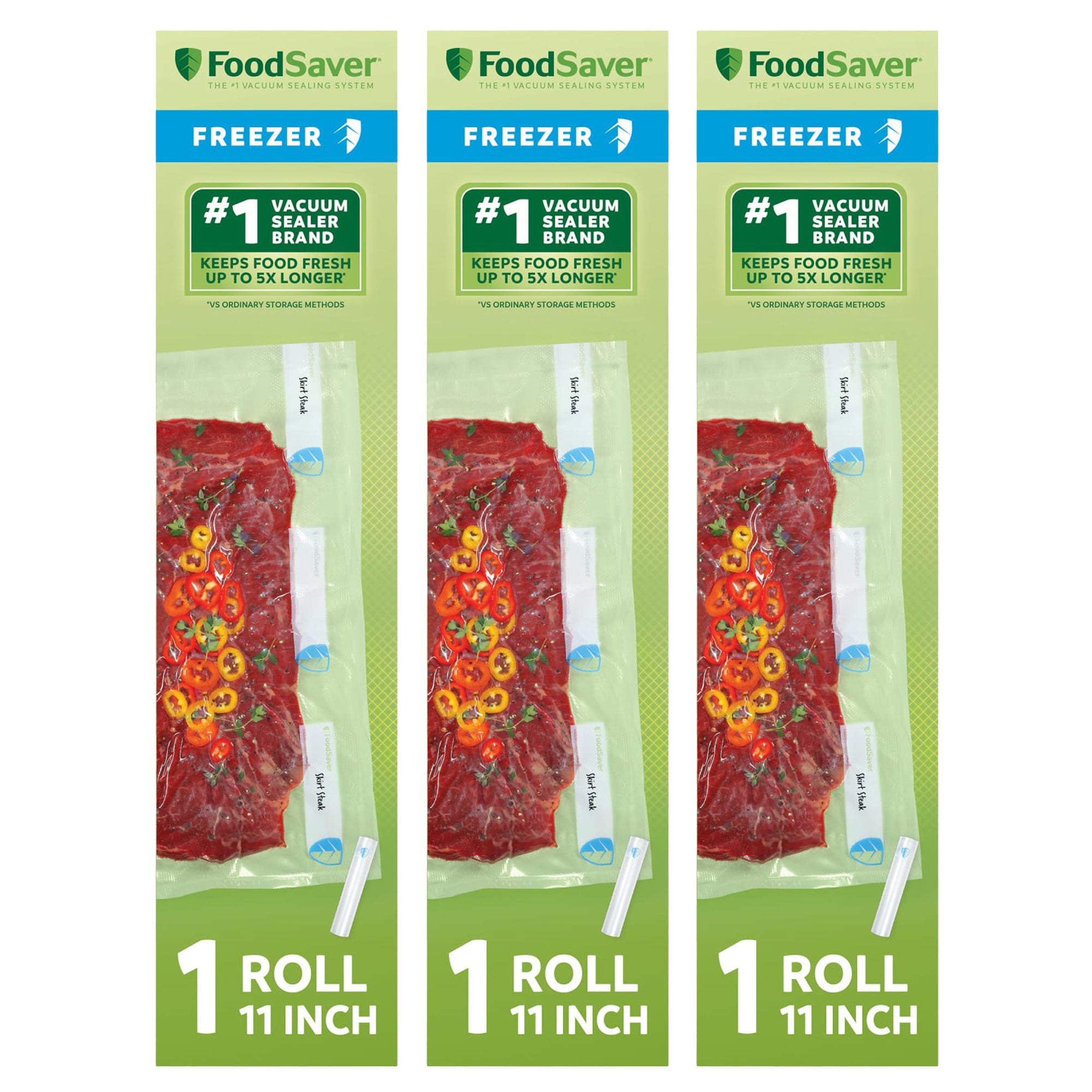 FoodSaver 3 Pack Vacuum Sealer Rolls, Custom Size Freezer Bags, Food Storage - VMInnovations