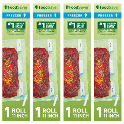 FoodSaver 4 Pack Vacuum Sealer Rolls, Custom Size Freezer Bags, Food Storage - VMInnovations