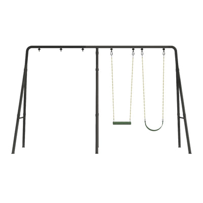gobaplay Outdoor Adventure Swing Set with Single Frame & 6' Extension Attachment