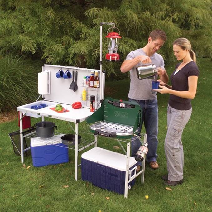 COLEMAN Portable Deluxe Pack-Away Camp Kitchen w/ Food Prep Area (Open Box)