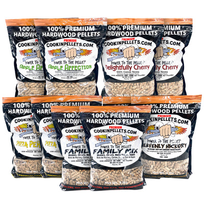 CookinPellets Natural Hardwood BBQ Grill Pellets, 5 Flavor Bundle, 10 3 lb Bags