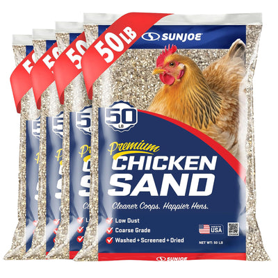 Premium Chicken Coop Sand, Natural Mineral Poultry Bedding, 50 lb Bag, 4 Pack