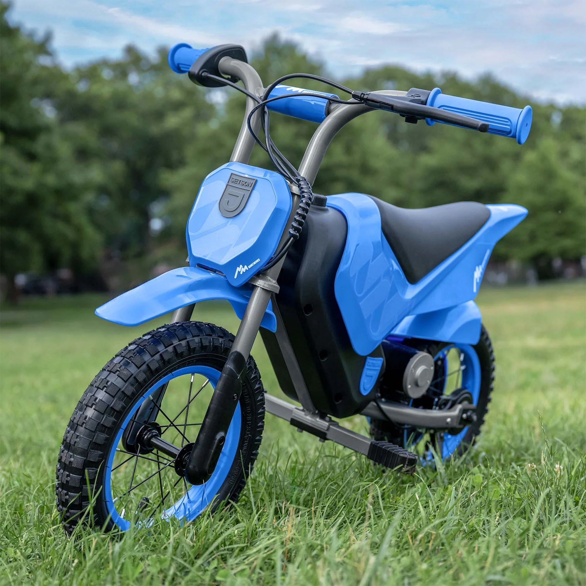 Jetson Fort Kids Electric Dirt Ride-On Bike, 2 Speed Modes and Handbrakes, Blue
