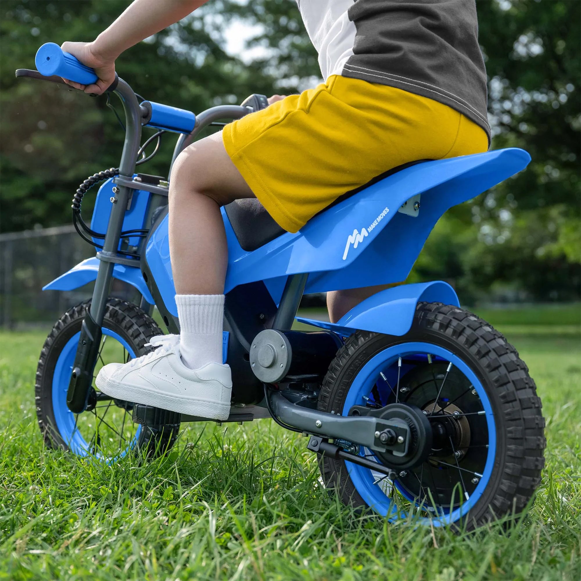 Jetson Fort Kids Electric Dirt Ride-On Bike, 2 Speed Modes and Handbrakes, Blue