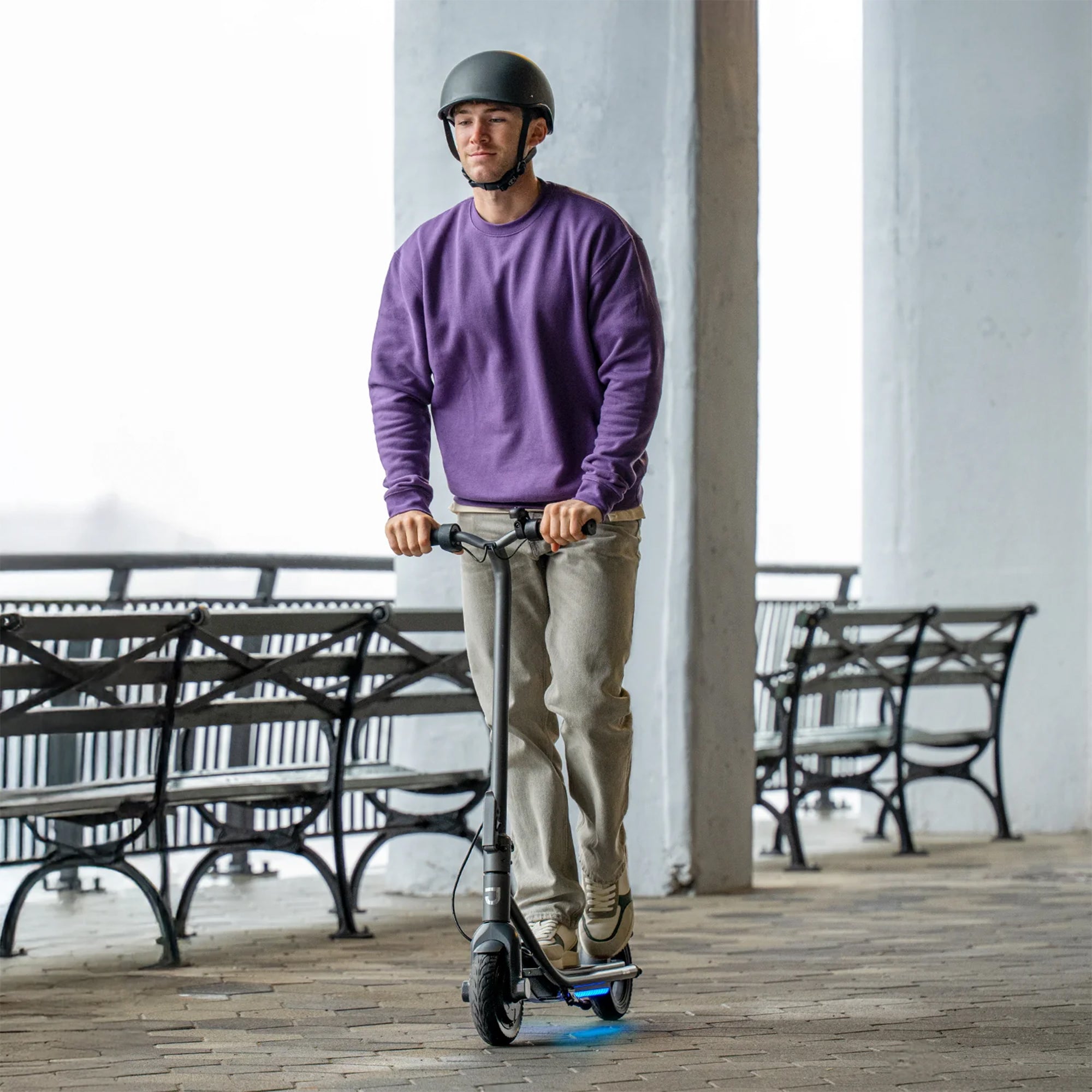 Jetson Loomis Foldable Light-Up Electric Scooter with Bluetooth Speaker, Gray