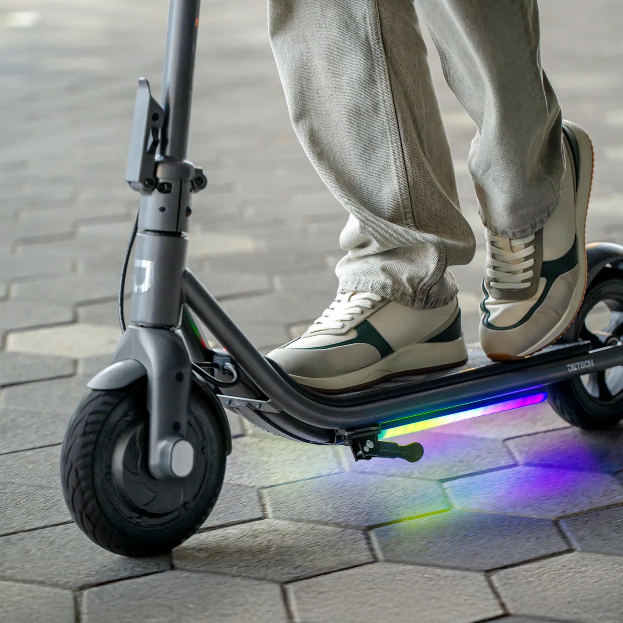 Jetson Loomis Foldable Light-Up Electric Scooter with Bluetooth Speaker, Gray